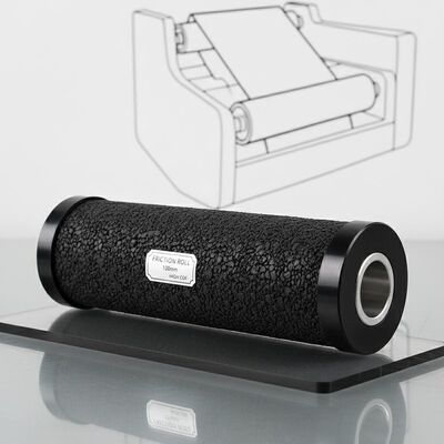 100 mm breite Reibungsrolle, schwarz, mit hohem Reibungskoeffizient, für die Papierverarbeitungs- und Druckindustrie